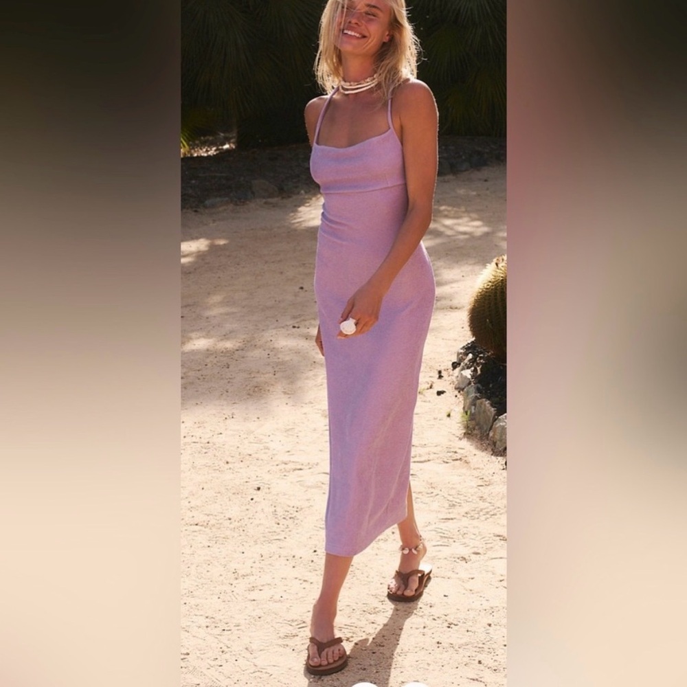 Free People beach moss lavender midi dress